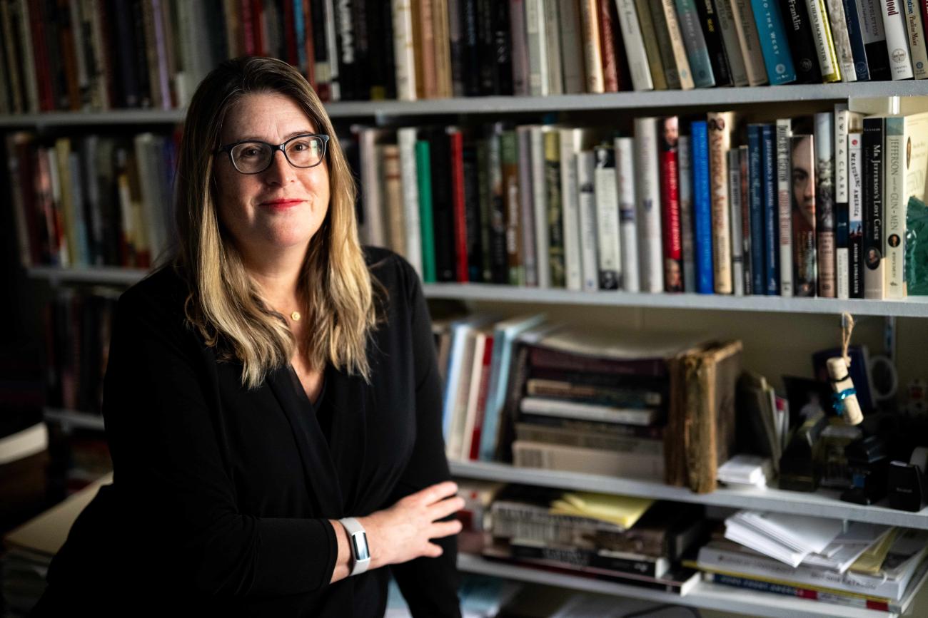 Monica Najar poses for a portrait in her office. 
